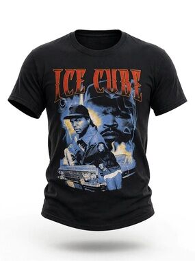 Ice Cube Graphic Black Men's T‑Shirt